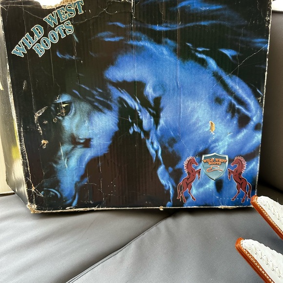 wild west boots leather 10 1/2 genuine ostrich new white cowboy - Picture 4 of 14